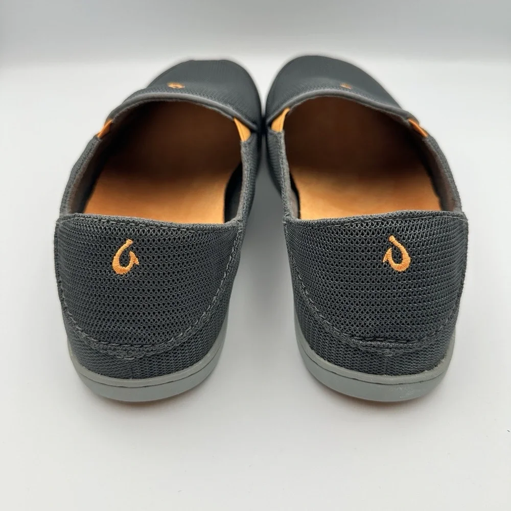 OluKai Nohea Mesh Slip-On Shoes Dark Shadow Gray Breathable Comfort Mens 13